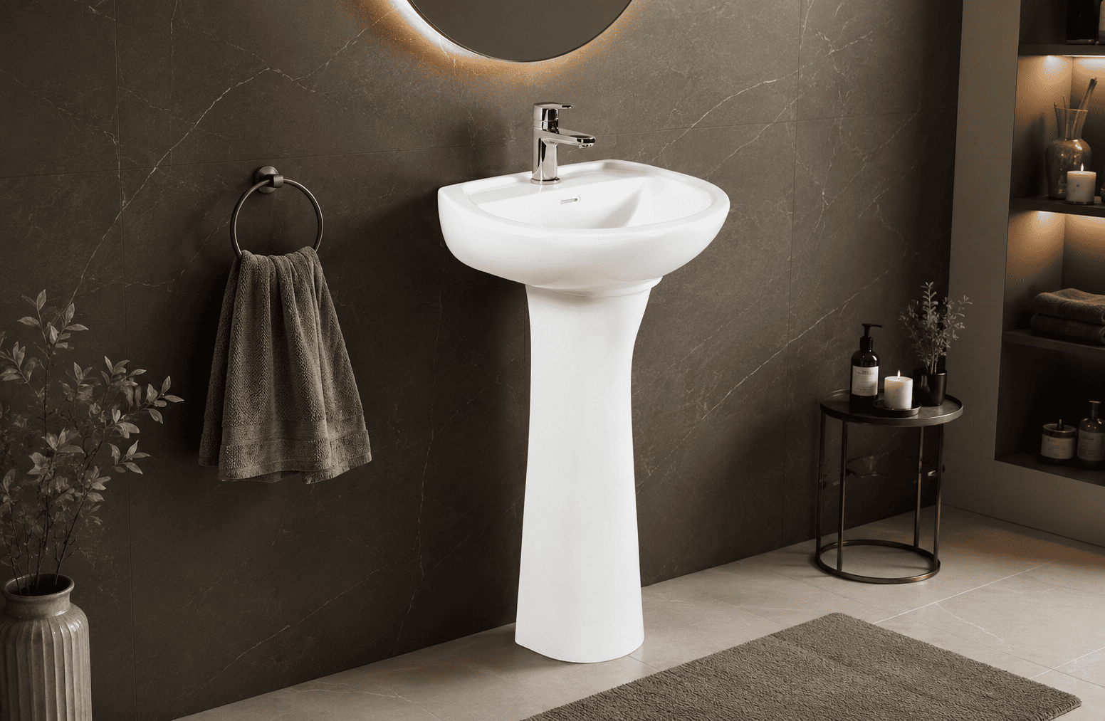WASH BASIN WITH FULL PEDESTAL